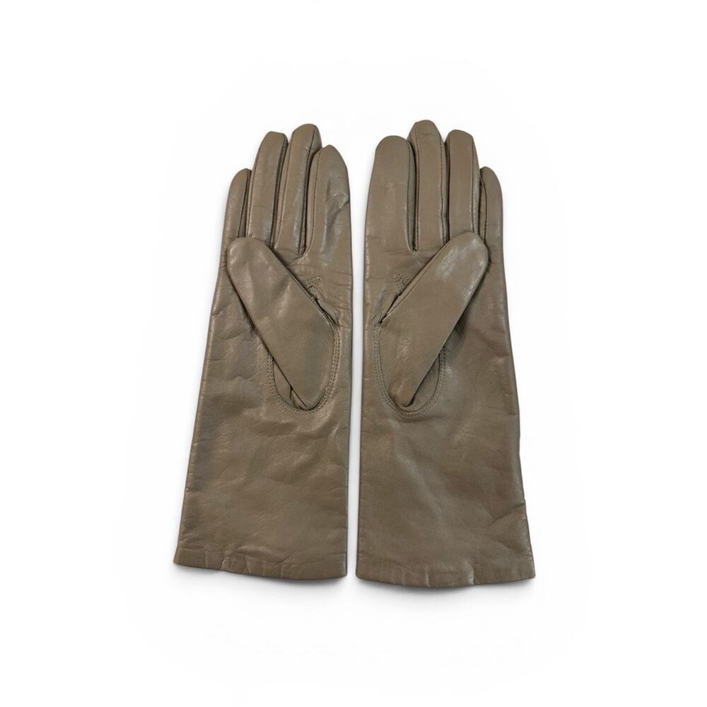 Vintage Van Raalte Leather Gloves Womens S Small Tan Beige Lined 1980s Driving